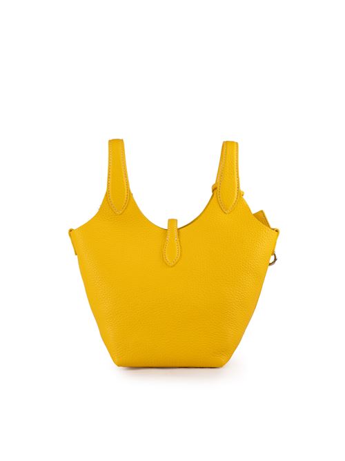 Borsa Tote piccola in pelle giallo con ricamo Polo Pony POLO RALPH LAUREN | 428944657005